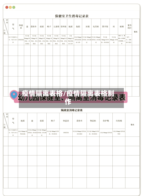 疫情隔离表格/疫情隔离表格制作