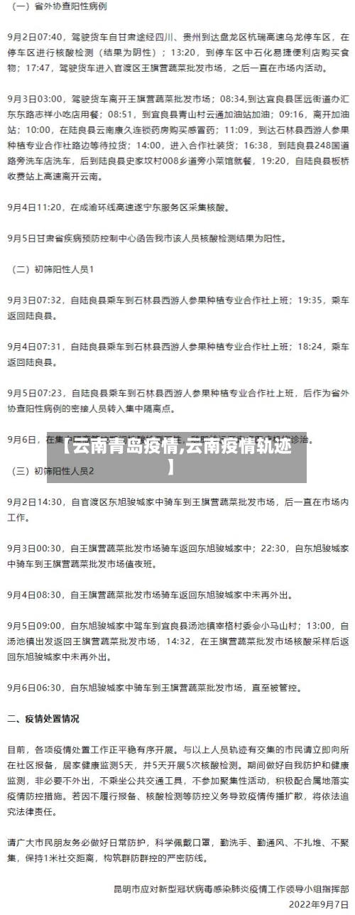 【云南青岛疫情,云南疫情轨迹】