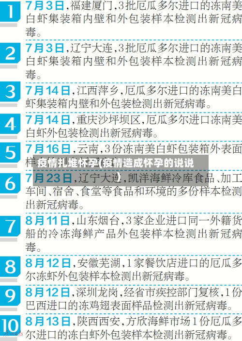 疫情扎堆怀孕(疫情造成怀孕的说说)