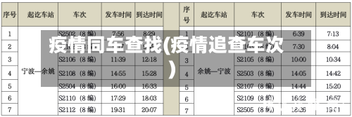 疫情同车查找(疫情追查车次)