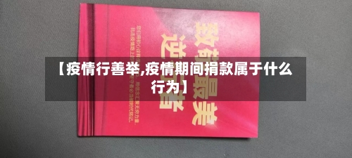 【疫情行善举,疫情期间捐款属于什么行为】