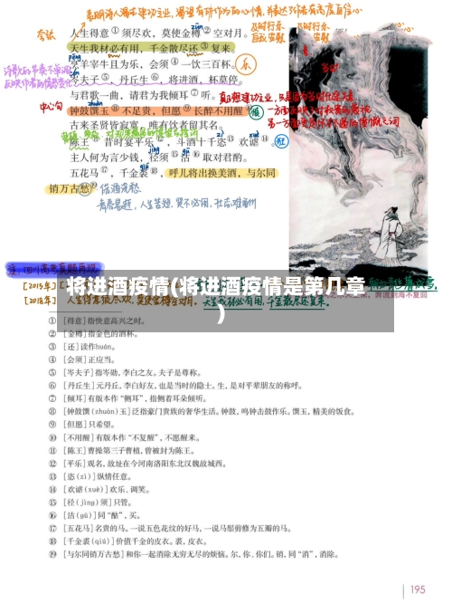 将进酒疫情(将进酒疫情是第几章)