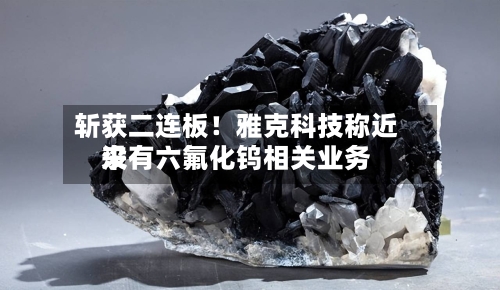斩获二连板!雅克科技称近来
没有六氟化钨相关业务