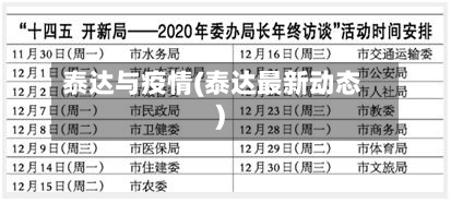 泰达与疫情(泰达最新动态)