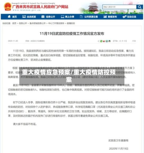 重大疫情应急预案/重大疫情防控预案